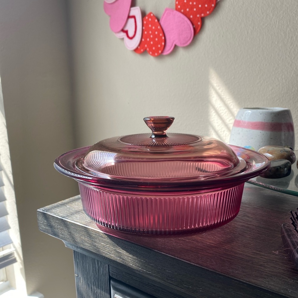 Cranberry Pyrex